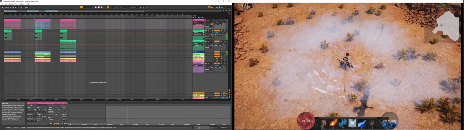 Ableton Live session for the Frost Nova skill, sound design for Keres